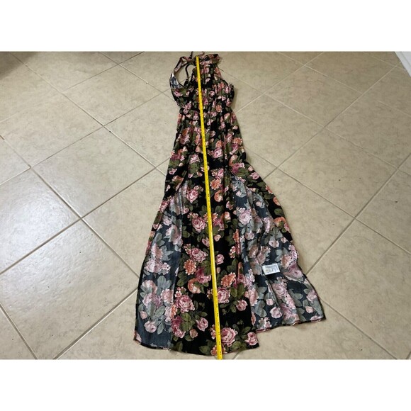 NWT American Eagle Outfitters Dress XXS Black Floral Maxi dress Open Back - Picture 13 of 14
